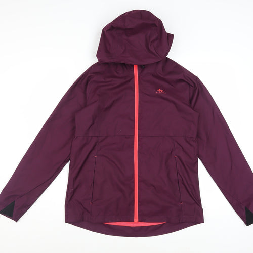 Quechua Girls Purple Waterproof Hooded Rain Coat Jacket 14-15 Years