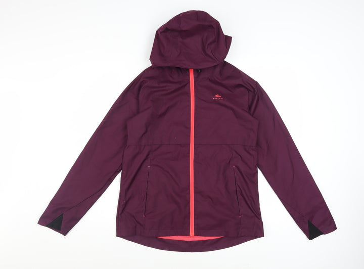 Quechua Girls Purple Waterproof Hooded Rain Coat Jacket 14-15 Years