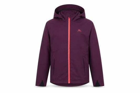 Quechua Girls Purple Waterproof Hooded Rain Coat Jacket 14-15 Years