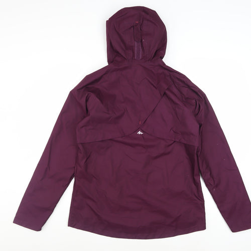 Quechua Girls Purple Waterproof Hooded Rain Coat Jacket 14-15 Years