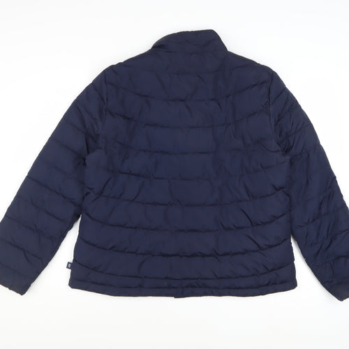 GAP Boys Blue Winter Puffer Jacket Size 16 Years Lined Water Resistant Zip