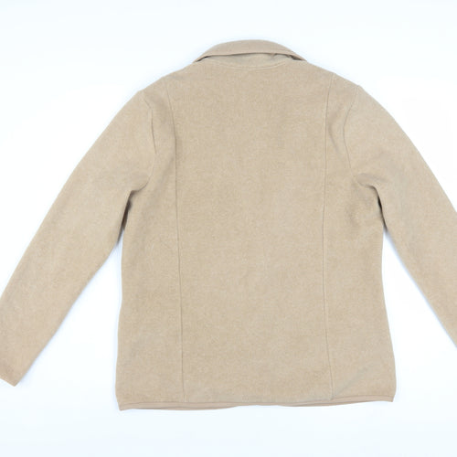 Lands' End Women's Beige Petite M Blazer Jacket with Buttons