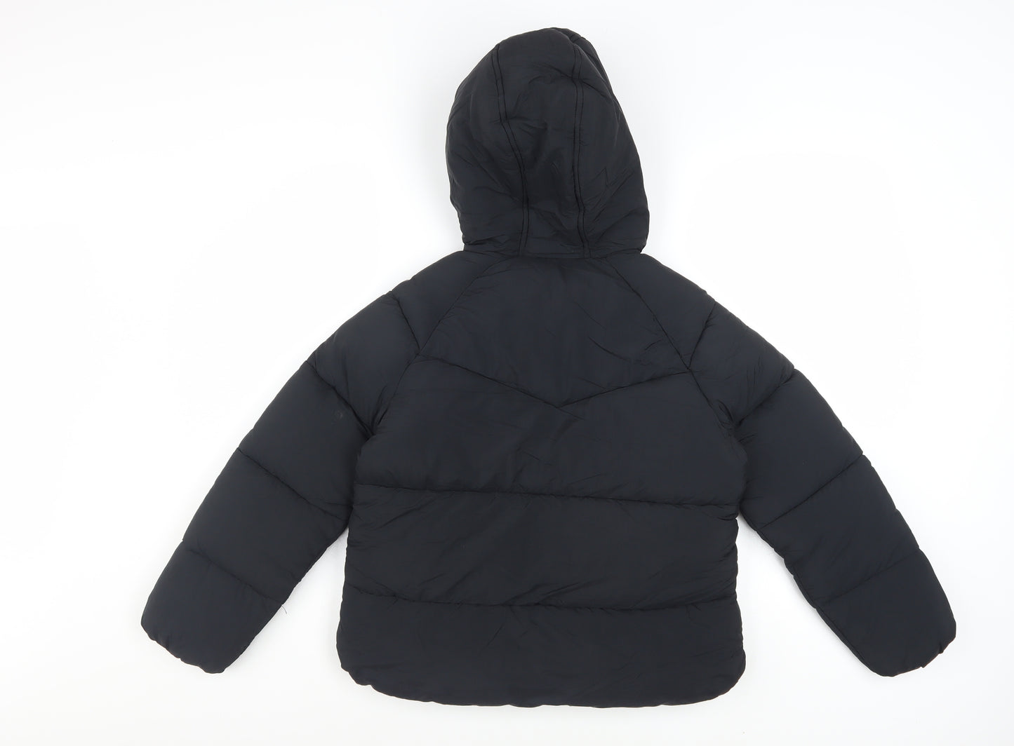 Marks and Spencer Boys Black Hooded Puffer Jacket 9-10 Years Winter Coat