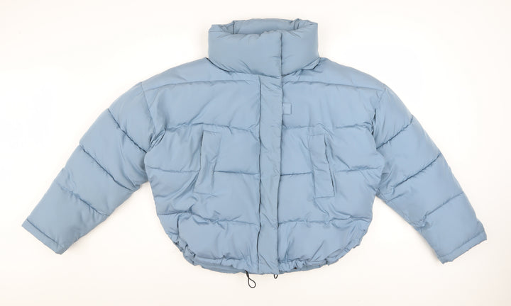 Urban Outfitters Women's Blue Puffer Jacket Size S Cropped Winter Coat