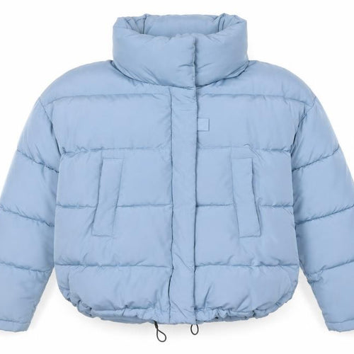 Urban Outfitters Women's Blue Puffer Jacket Size S Cropped Winter Coat