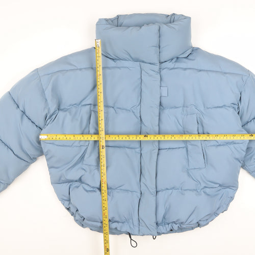 Urban Outfitters Women's Blue Puffer Jacket Size S Cropped Winter Coat