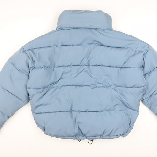Urban Outfitters Women's Blue Puffer Jacket Size S Cropped Winter Coat
