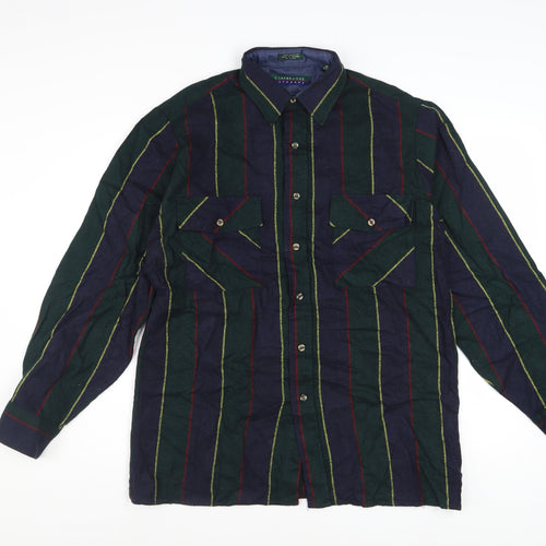 Claybrooke Outdoors Men's Multicoloured Striped Button-Up Shirt M