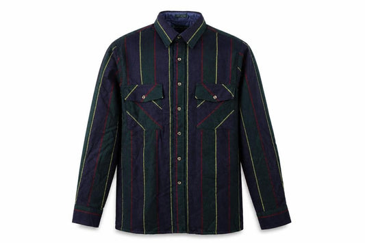 Front view of Claybrooke Outdoors Men's Multicoloured Striped Button-Up Shirt M