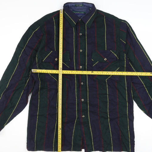 Claybrooke Outdoors Men's Multicoloured Striped Button-Up Shirt M