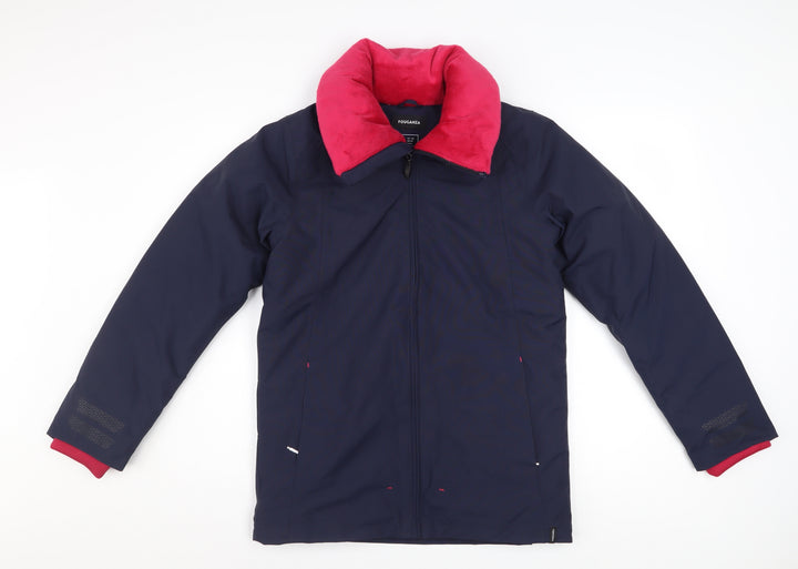 Fouganza Girls Blue Winter Riding Jacket 14 Years Lined Water Resistant