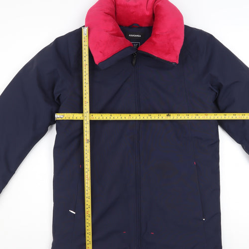 Fouganza Girls Blue Winter Riding Jacket 14 Years Lined Water Resistant