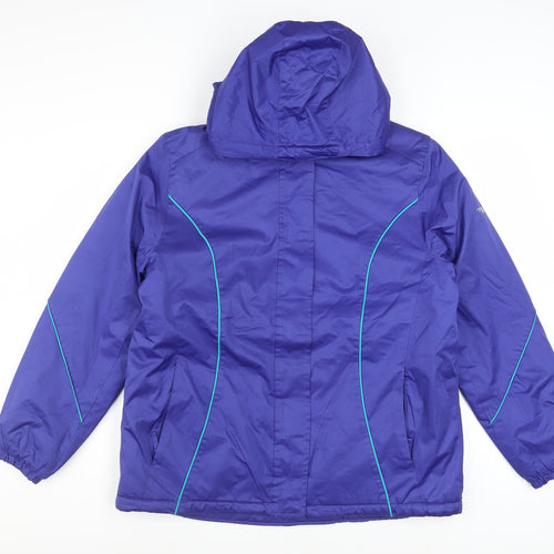 Athletic Works Womens Purple L Hooded Puffer Jacket Polyester