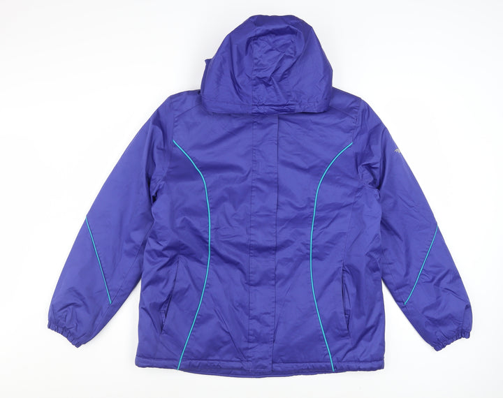 Athletic Works Womens Purple L Hooded Puffer Jacket Polyester