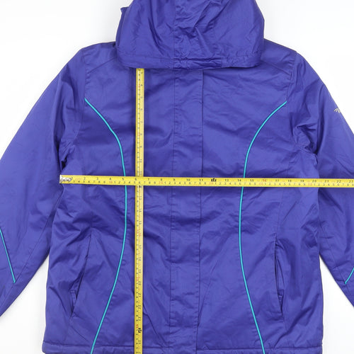 Athletic Works Womens Purple L Hooded Puffer Jacket Polyester