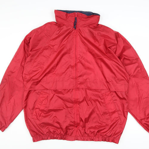 Authentic Imports Men's Red Windbreaker Jacket L Nylon Lightweight