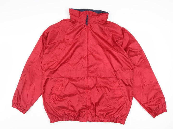 Authentic Imports Men's Red Windbreaker Jacket L Nylon Lightweight