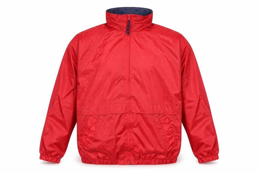 Front view of Authentic Men's Red Windbreaker Jacket L Nylon Lightweight