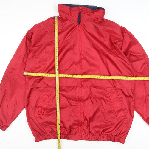 Authentic Imports Men's Red Windbreaker Jacket L Nylon Lightweight