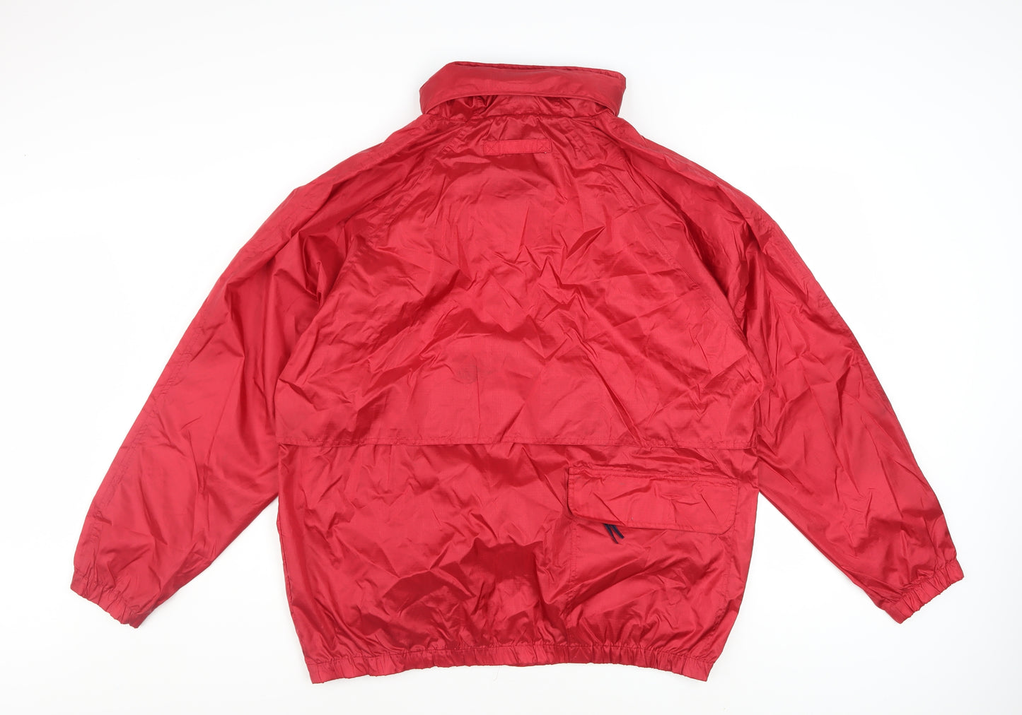 Authentic Imports Men's Red Windbreaker Jacket L Nylon Lightweight