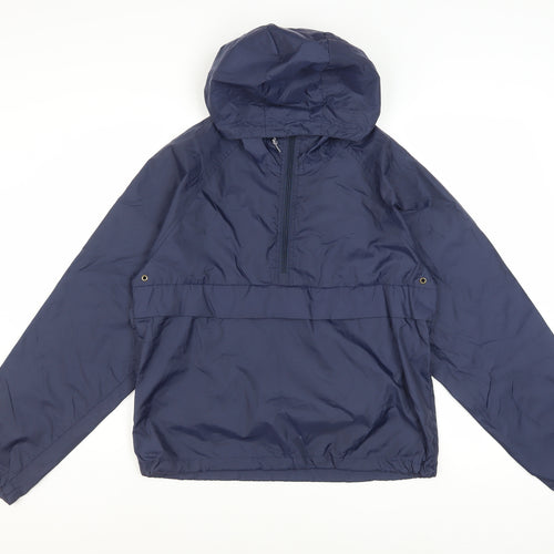 REI Men's Blue Nylon Hooded Anorak Jacket Size S Lightweight Outdoor