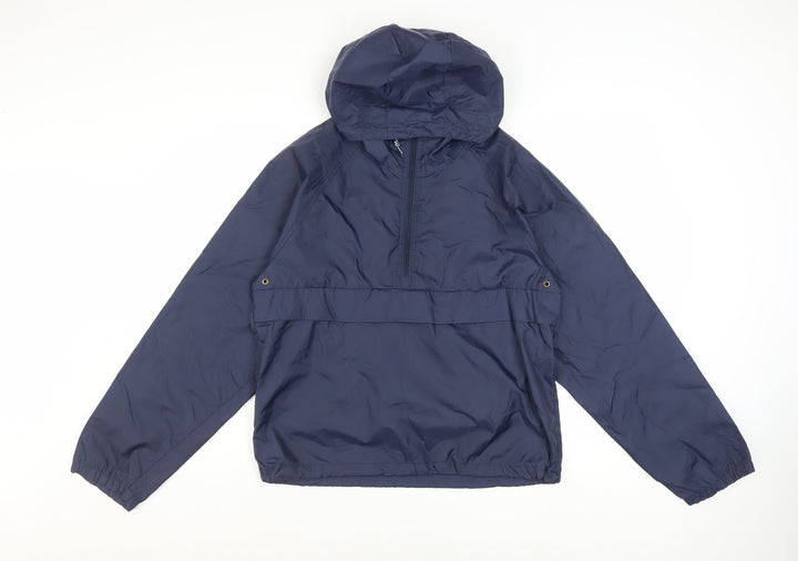 REI Men's Blue Nylon Hooded Anorak Jacket Size S Lightweight Outdoor