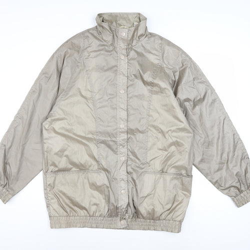 Haband Women Beige Nylon Lined Windbreaker Jacket Size M