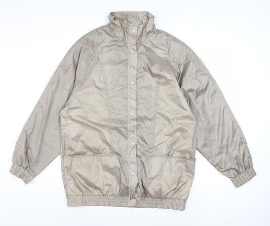 Haband Women Beige Nylon Lined Windbreaker Jacket Size M