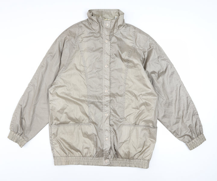 Haband Women Beige Nylon Lined Windbreaker Jacket Size M