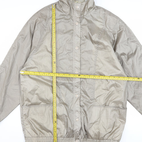 Haband Women Beige Nylon Lined Windbreaker Jacket Size M