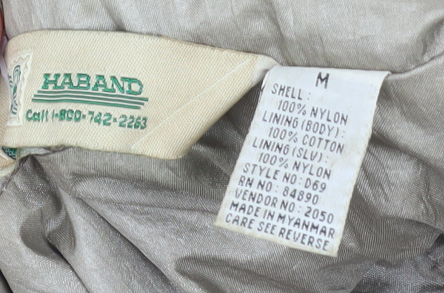 Haband Women Beige Nylon Lined Windbreaker Jacket Size M