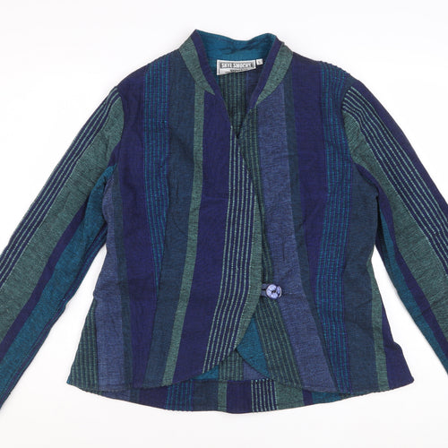 Skye Smocks Women’s Blue Striped Handmade Cotton Jacket Size L