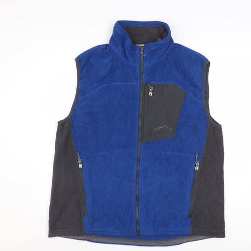 Eddie Bauer Men's Blue Fleece Bodywarmer Waistcoat L Outdoor Hiking