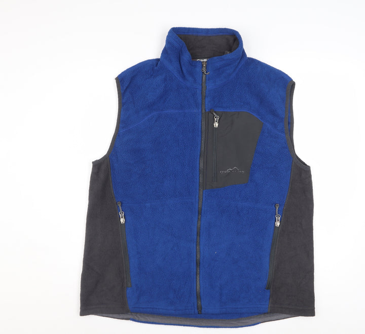 Eddie Bauer Men's Blue Fleece Bodywarmer Waistcoat L Outdoor Hiking