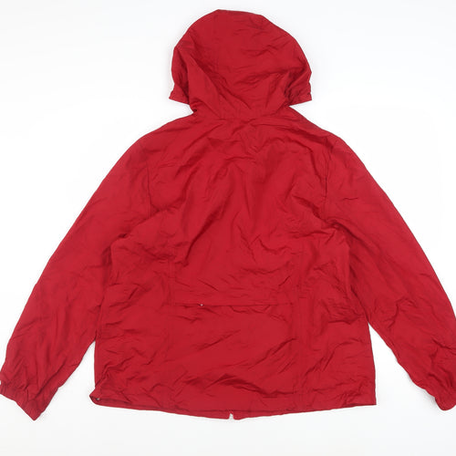 Northern Reflections Women's Red Hooded Packaway Windbreaker Jacket L