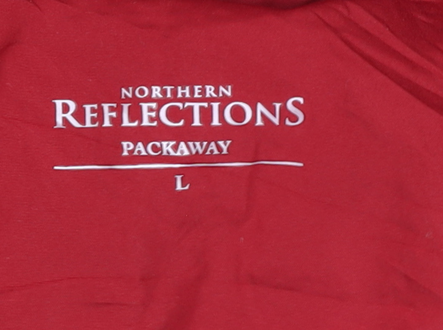 Northern Reflections Women's Red Hooded Packaway Windbreaker Jacket L
