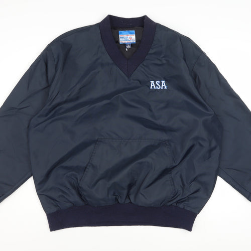 Amateur Softball Association Men's Blue Pullover Nylon Sweatshirt L