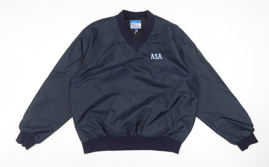 Amateur Softball Association Men's Blue Pullover Nylon Sweatshirt L