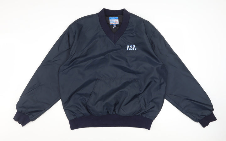 Amateur Softball Association Men's Blue Pullover Nylon Sweatshirt L