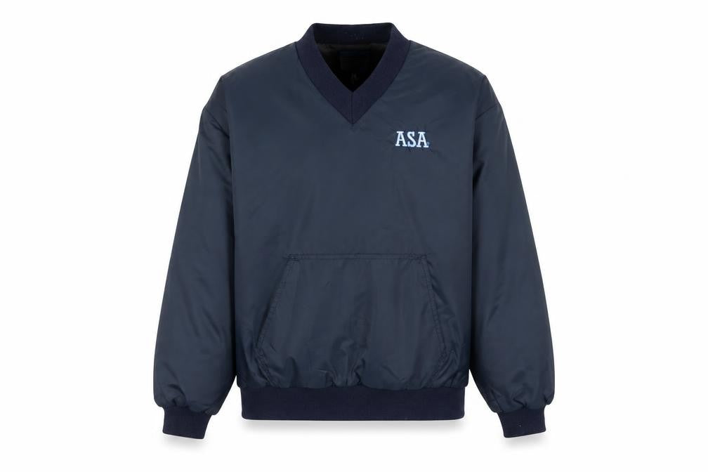 Front view of Amateur Softball Association Men's Blue Pullover Nylon Sweatshirt L