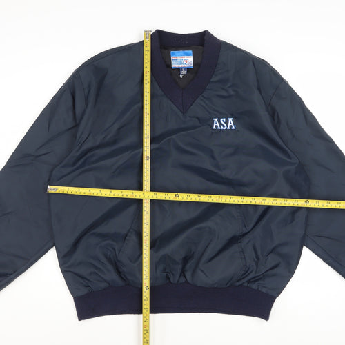 Amateur Softball Association Men's Blue Pullover Nylon Sweatshirt L