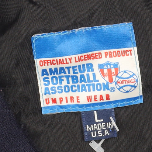 Amateur Softball Association Men's Blue Pullover Nylon Sweatshirt L