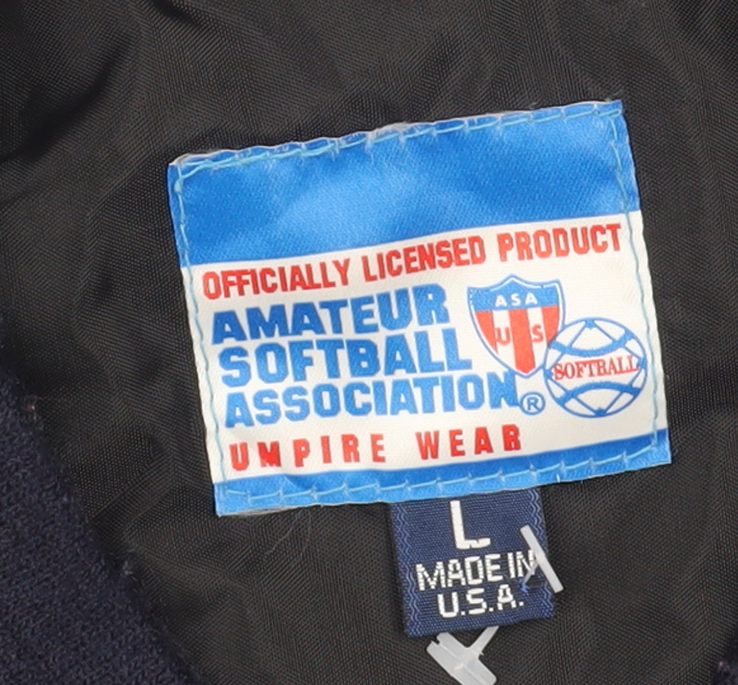 Amateur Softball Association Men's Blue Pullover Nylon Sweatshirt L