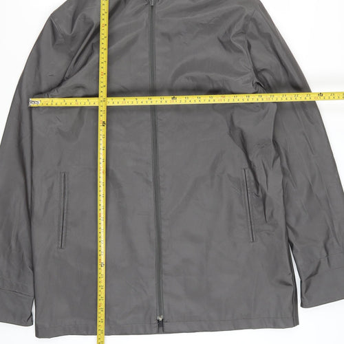 Utex Design Women Grey Waterproof Hooded Rain Coat Jacket M