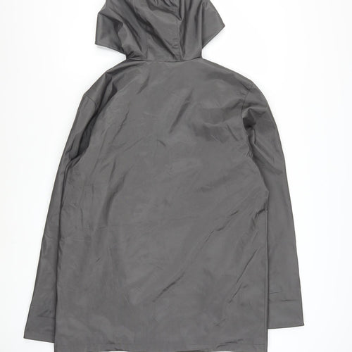 Utex Design Women Grey Waterproof Hooded Rain Coat Jacket M