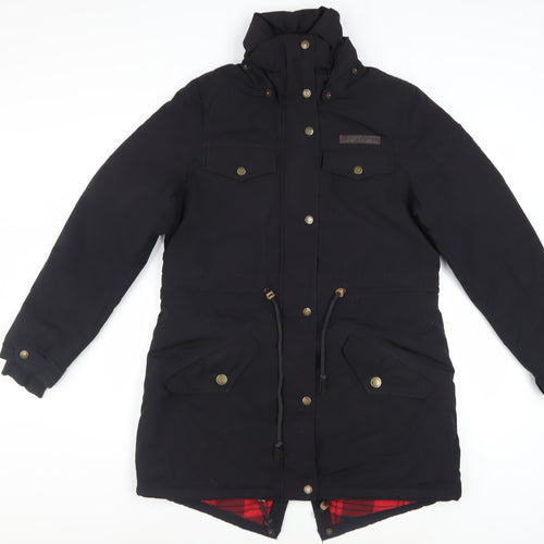 Triple Five Soul Women's Black Parka Coat Size M Long Hooded Winter Jacket