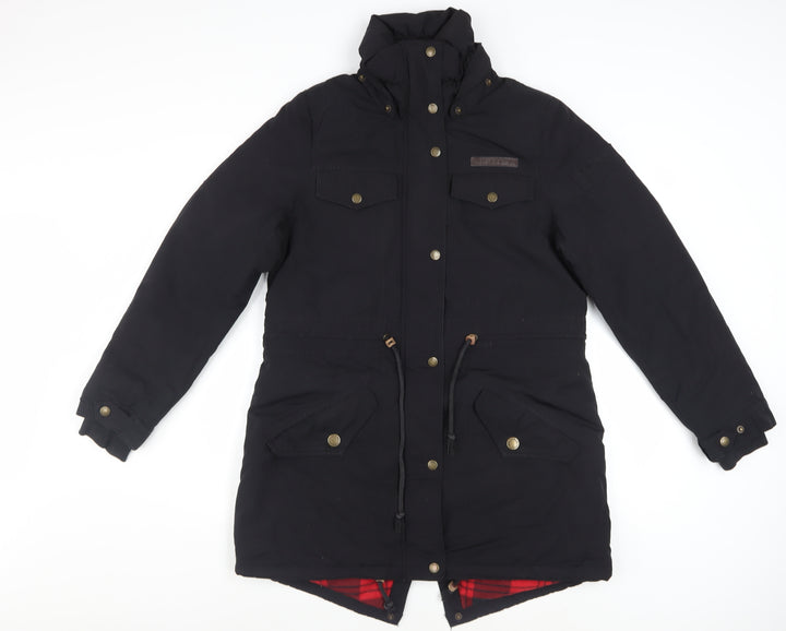 Triple Five Soul Women's Black Parka Coat Size M Long Hooded Winter Jacket