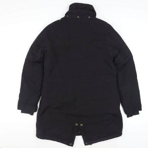 Triple Five Soul Women's Black Parka Coat Size M Long Hooded Winter Jacket
