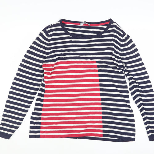 Laura Ashley Women’s Multicoloured Stripe Cotton Jumper UK 16