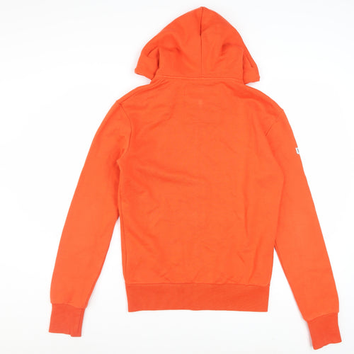 Superdry Mens Orange Full Zip Hoodie XS Regular Fit Fleece